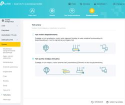 Interfejs TP-Link pokazujący tryby pracy routera: router bezprzewodowy i punkt dostępu