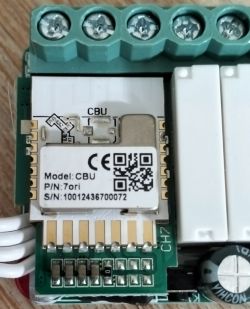 CBU 7ori Controller Module Controller module with model markings CBU 7ori and CE.