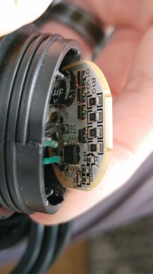 Close-up of a circuit board with electronic components.