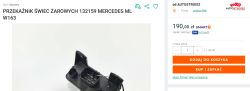 Czarny przekaźnik świec żarowych 132159 do Mercedes ML W163 na białym tle.
