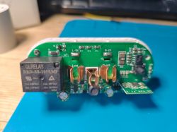 Interior of eWelink Smart Plug with Relay Interior of eWelink smart plug with relay.