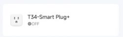 The image shows an icon of a T34 Smart Plug with the label OFF.