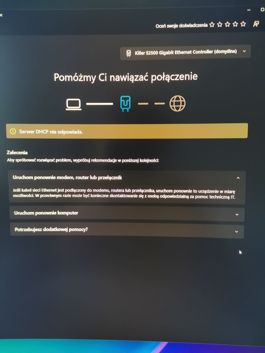 Brak internetu na komputerze i laptopach, działa tylko na telefonach