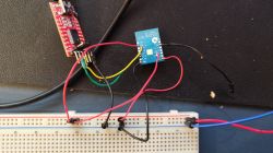 WBR3 module connected to USB-TTL adapter on a breadboard