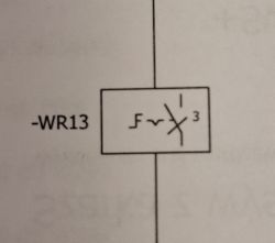 Symbol w schemacie elektrycznym z oznaczeniem -WR13