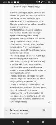 Czy antena CB ML-145 powinna być elektrycznie połączona z uziemionym masztem?