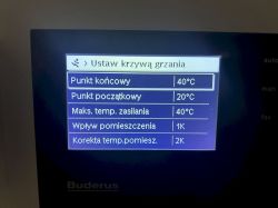 Buderus GB072 + RC310 + RC200 + 2 obiegi podłogowe Krzywa grzewcza