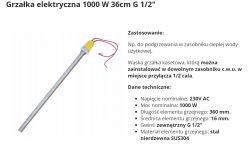 1000 W electric heater with technical description and application.