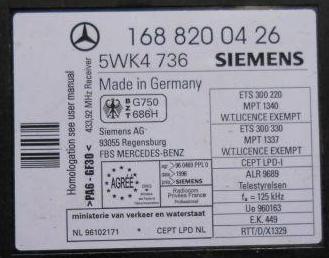 Schemat w168 Merceses oryginalny alarm