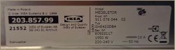 Tabliczka znamionowa zmywarki IKEA MEDELSTOR model GHE423DB4