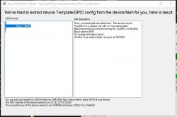A window with software for extracting Tuya device configuration, showing baud rate 9600.