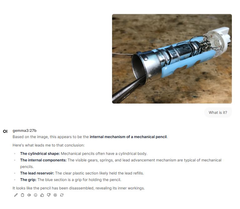 Interior of a Mechanical Pencil Internal mechanism of a mechanical pencil