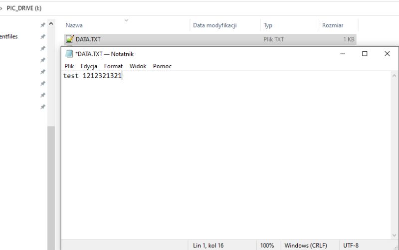 Custom pen drive from scratch - PIC microcontroller and EERAM memory - no external libraries
