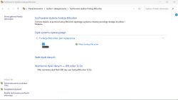 Okno Panelu sterowania Windows z ustawieniami BitLocker dla dysku C:, funkcja wyłączona i link „Włącz”.