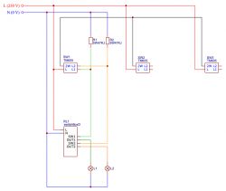 Remote control of tactile switches in a staircase-crossing arrangement