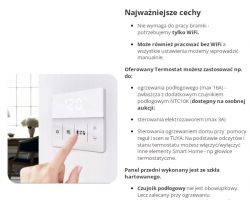 Room Thermostat with Touch LED Display Thermostat with a touch display on a wall in a bright room.