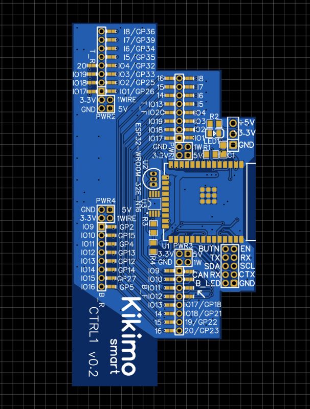 PCB with ESP32 named CNTRL1.