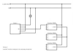 Remote control of tactile switches in a staircase-crossing arrangement Remote control of tactile switches in a staircase-crossing arrangement