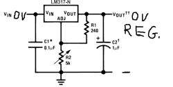 Schemat z regulatorem LM317 i wejściem VIN ustawionym na 0V