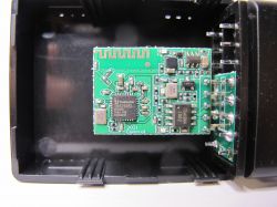 TR6260S1 Module in OBDII Scanner TR6260S1 electronic module inside OBDII scanner casing.