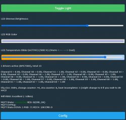 User interface for LED light control.