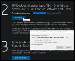 HP Deskjet Ink Advantage K209a - Błąd instalacji sterowników na Windows 7 64bit Home Basic