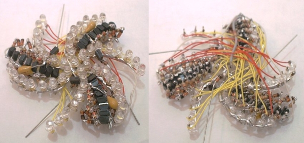 Kieszonkowy kolorofon. Mocna diody LED i układ tranzystorowy.