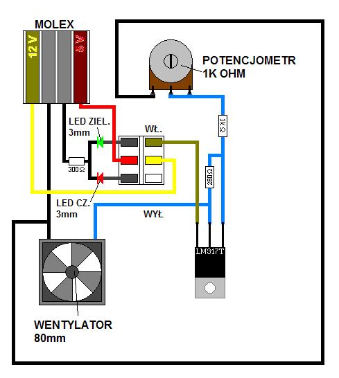 Regulacja 4-ech wentylatorów do PC+diody - Potrzebna pomoc.