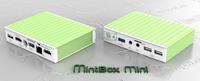 MintBox Mini - komputer barebone z procesorem AMD Mullin i systemem Linux Mint.