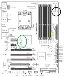 Gigabyte X58A-UD3R nie wstaje, działa bez pamięci RAM