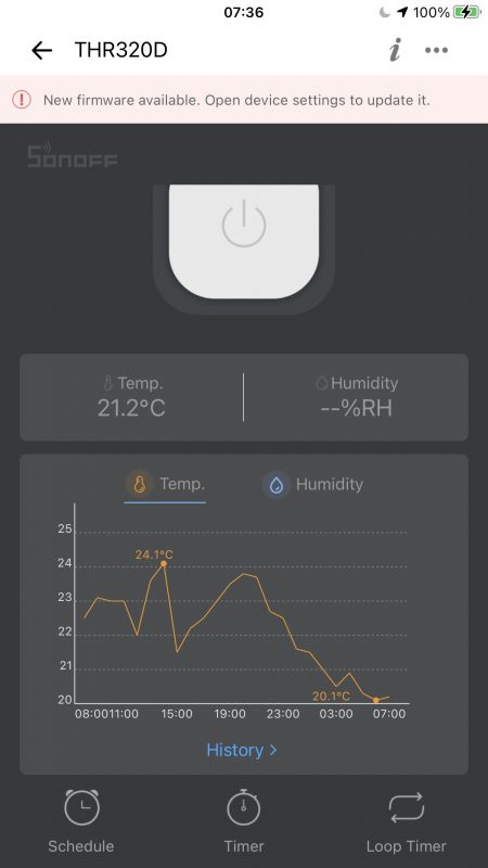 [ESP32] Termostat z wyświetlaczem i WiFi - Sonoff THR320D - aplikacja eWeLink