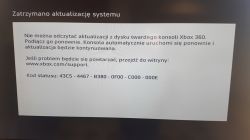 XBOX360 - Po aktualizacji uruchamia się tylko bez dysku z błędem