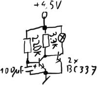 Jak zbudować układ czasowy do żarówki 4.5V, by gasła po 2-3 sekundach?