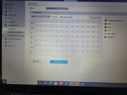 Ekran harmonogramu nagrywania w rejestratorze HiLook z opcjami ustawień i wybraną detekcją ruchu.