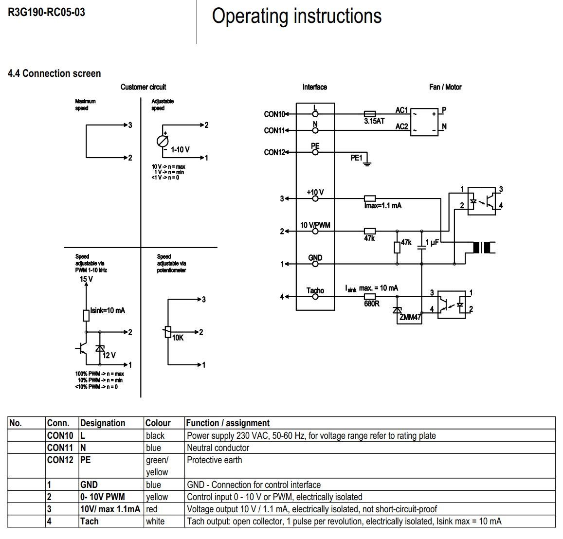 Jak podłączyć sterownik 0-10 V do silnika EBM PAPST?