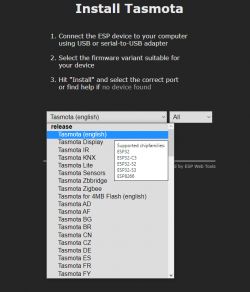 Easy Tasmota instalation - guide for online installer tasmota.github.io/install