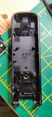 Interior of the US01 Device Casing Interior of the plastic casing of a device marked US01.