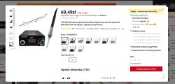 Cyfrowa stacja lutownicza LEFAVOR T12+ z wyświetlaczem LED, rączką i grotem, cena 69,49 zł na AliExpress.