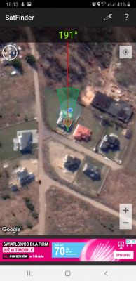 Jakość zero siła 80 przy idealnie ustawionym azymucie wedlug SatFinder