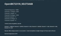Screenshot showing diagnostic data of the device OpenBK7231N_0D273A6B, indicating no voltage on channel L3.