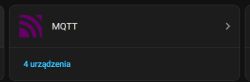 MQTT panel with icon and 4 devices text on dark background