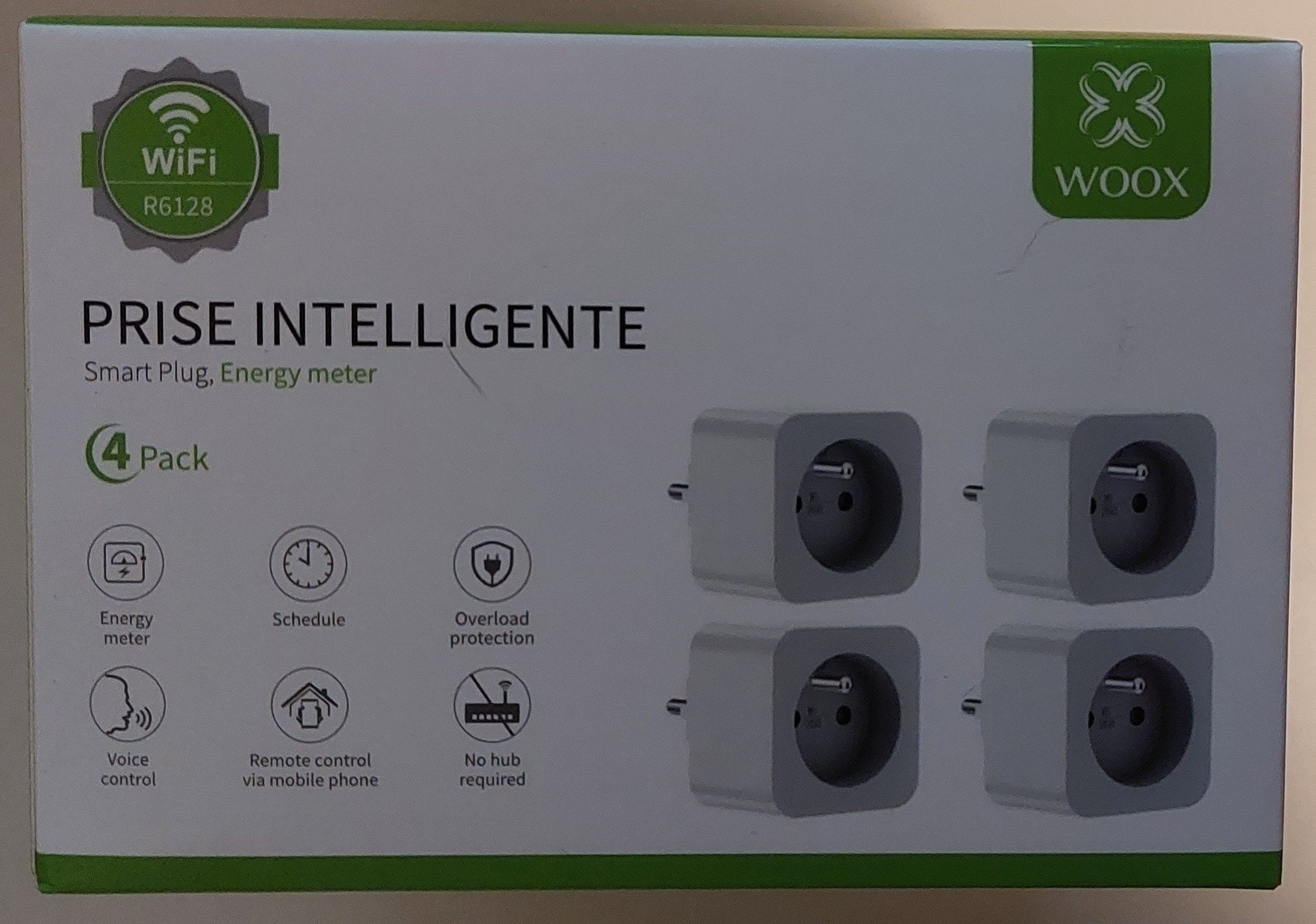 Slimme Stekkerdoos Woox Smart Multi Plug - WiFi Stekkerdoos 4 Stopcontacten 4 USB (Frankrijk/België Stekker, 1.8m) Woox Wifi Stekkerdoos 4 Stopcontacten 4 Usb Alexa