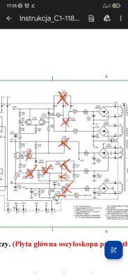 Oscyloskop C1-118A - nic nie wyświetla, pobiera duży prąd, brzęczy trafo