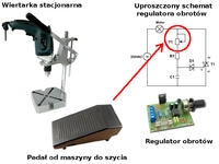 Pedał od maszyny do szycia zamiast potencjometru w regulatorze obrotów silnika Pedał od maszyny do szycia zamiast potencjometru w regulatorze obrotów silnika
