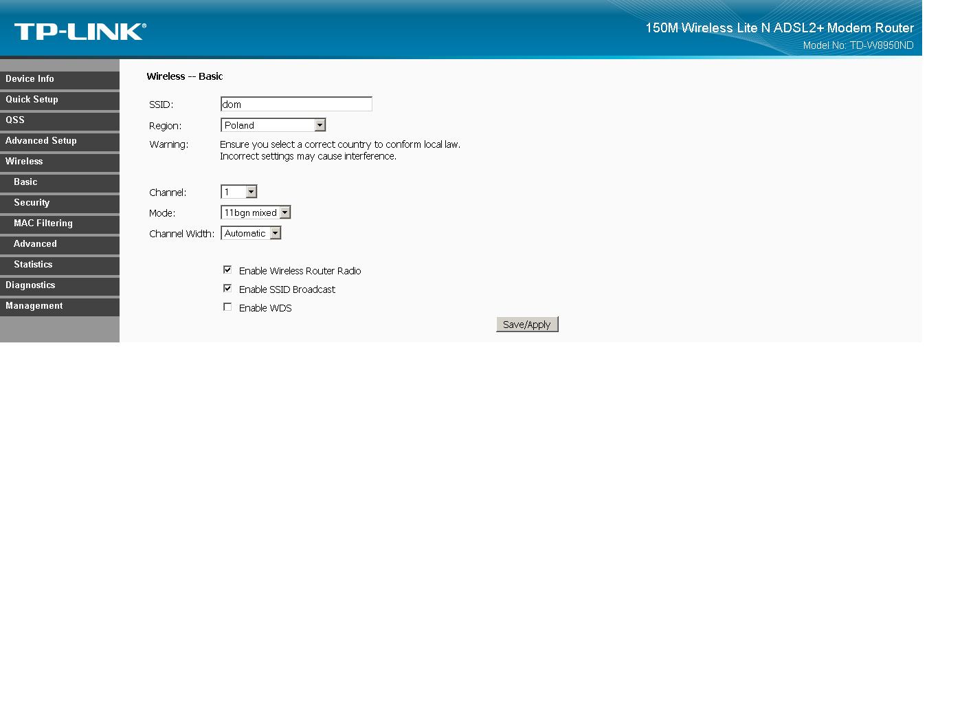  Router TP LINK TD W8950ND jak skonfigurowa pod wifi 