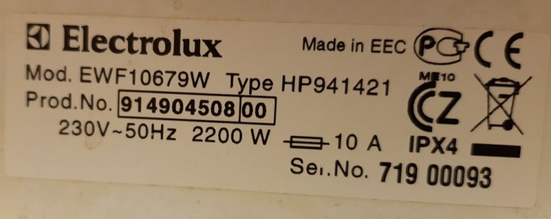 Pralka Electrolux EWF10679W - Nie grzeje wody Pralka Electrolux EWF10679W - Nie grzeje wody