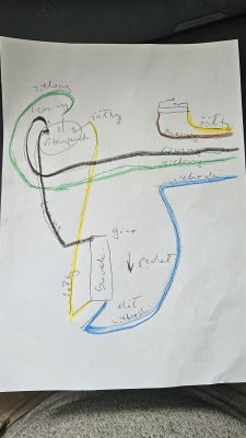 Odręczny schemat okablowania pedału do spawarki TIG