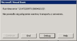 VBA Excel: UserForm z CDO na Windows 10 i błędami na serwerze Windows 2008