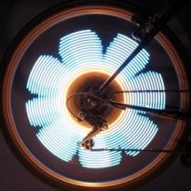 Circular LED array forming a flower-like light pattern, top view