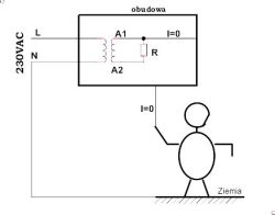 RCD 4-polowy za autotransformatorem 700VA 0-115-230V z odczepem?